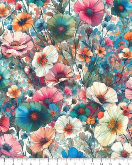 Bomuldsjersey med Spring flowers