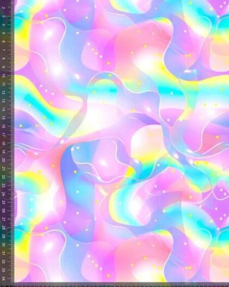 Bomuldsjersey med abstrakt pastel mønster