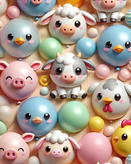 Bomuldsjersey med ballondyr