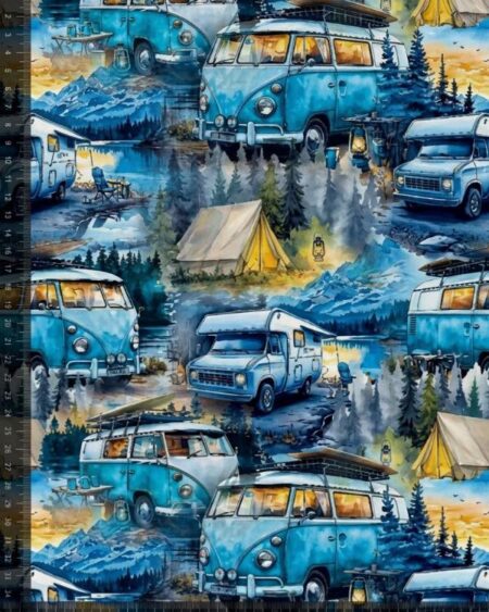 Bomuldsjersey med camping