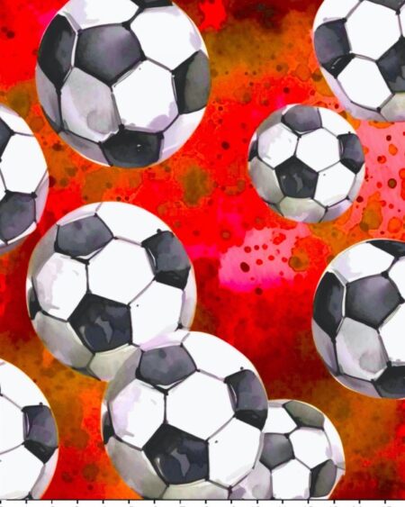 Bomuldsjersey med fodbolde i rød