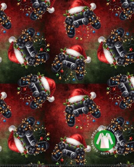 Bomuldsjersey med julecontrollere