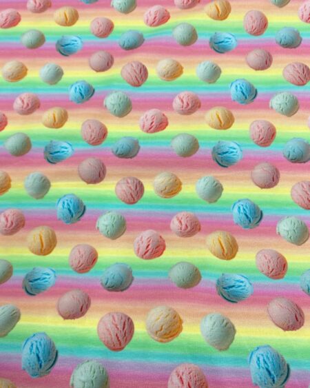 Bomuldsjersey med pastel iskugler