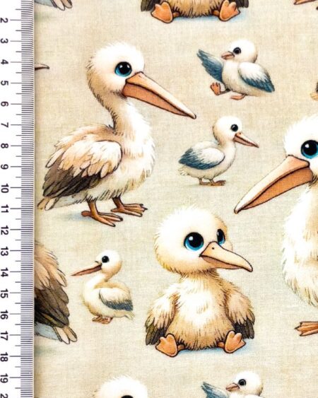 Bomuldsjersey med Pelikaner