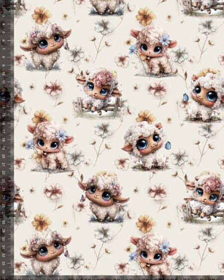 Bomuldsjersey med søde får