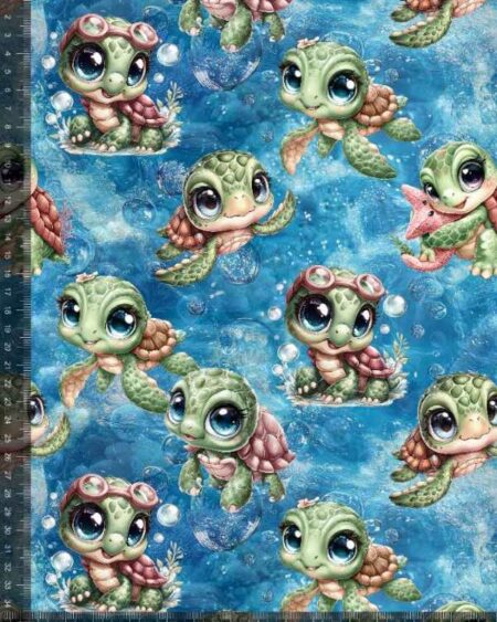 Bomuldsjersey med søde skildpadder