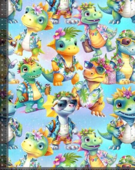 Bomuldsjersey med sommer Dino