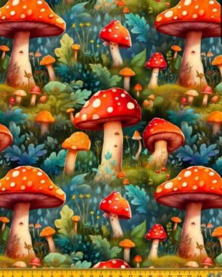 Bomuldsjersey med svampe