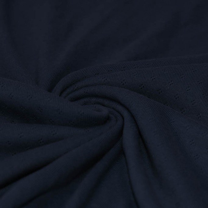 Pointoille bomuldsjersey mørk navy 1m