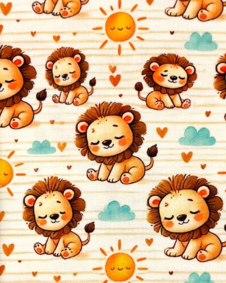 Bomuldsjersey med søde løver