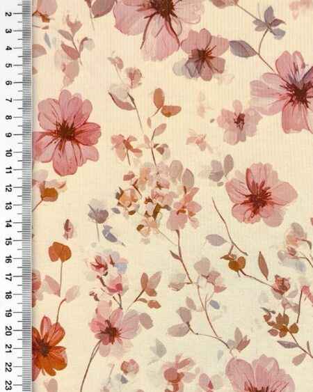 Viscose Lycra - Rosa blomster