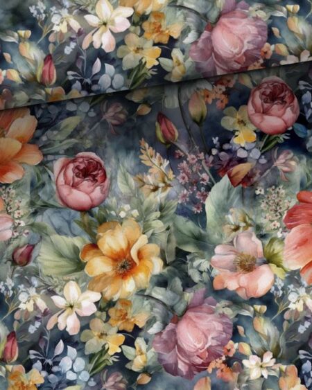 Bomuldsjersey med blomster