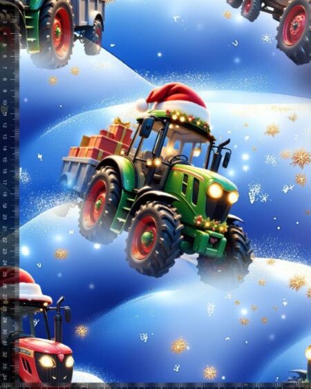 Bomuldsjersey med juletraktor