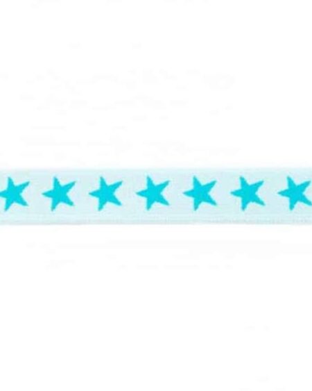 Elastik med stjerner i mint 20 mm