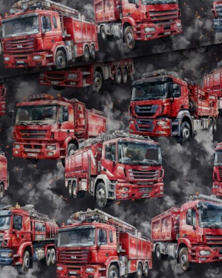 French Terry med Brandbiler