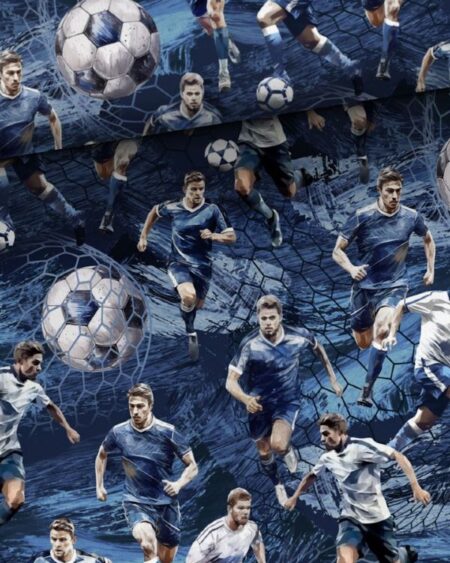 French Terry med Fodbold