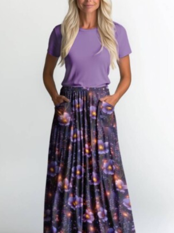 lysende lavendel kjole Bomuldsjersey med lysende lavendel kjole