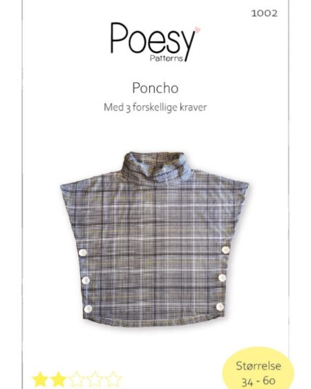 Poesy Patterns: Poncho med 3 forskellige kraver 1002